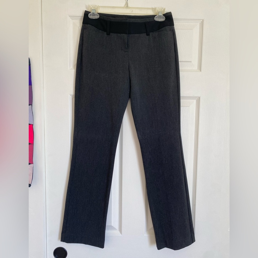 Express Charcoal Gray Editor Pants with Black Accents 00S